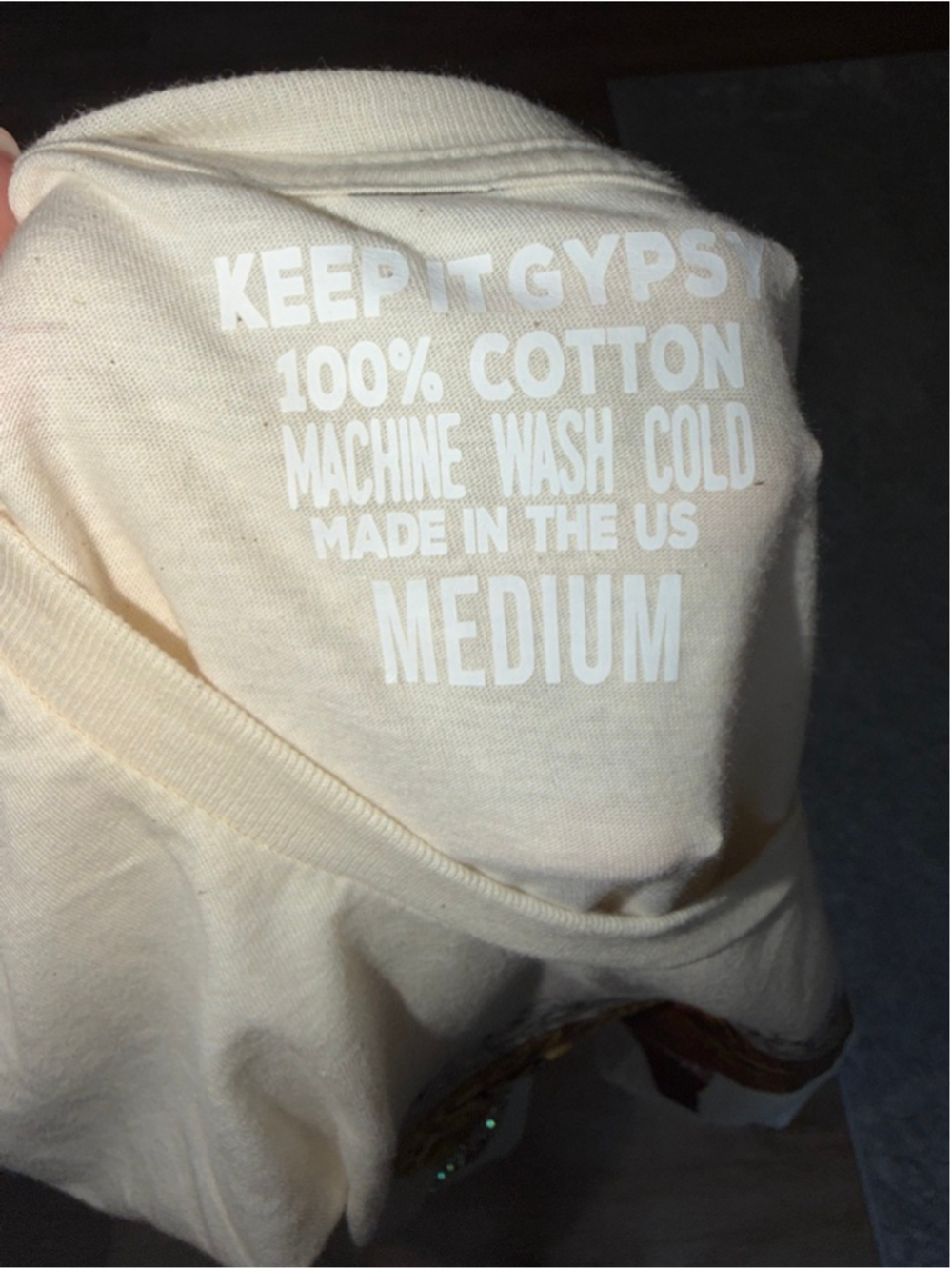 Keep It Gypsy Cream Leopard Print Short Sleeve Embellished Tee M - Picture 6 of 6